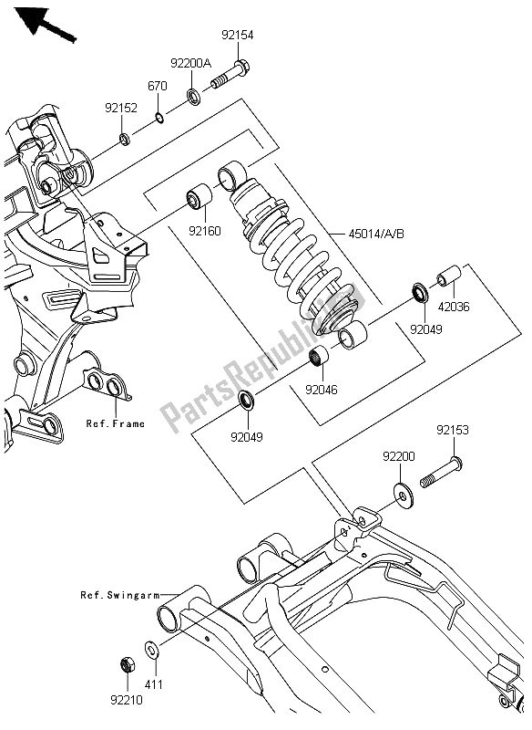 Wszystkie części do Zawieszenie I Amortyzator Kawasaki ER 6N 650 2012