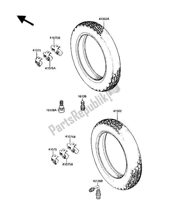 All parts for the Tire of the Kawasaki ZG 1200 B1 1990