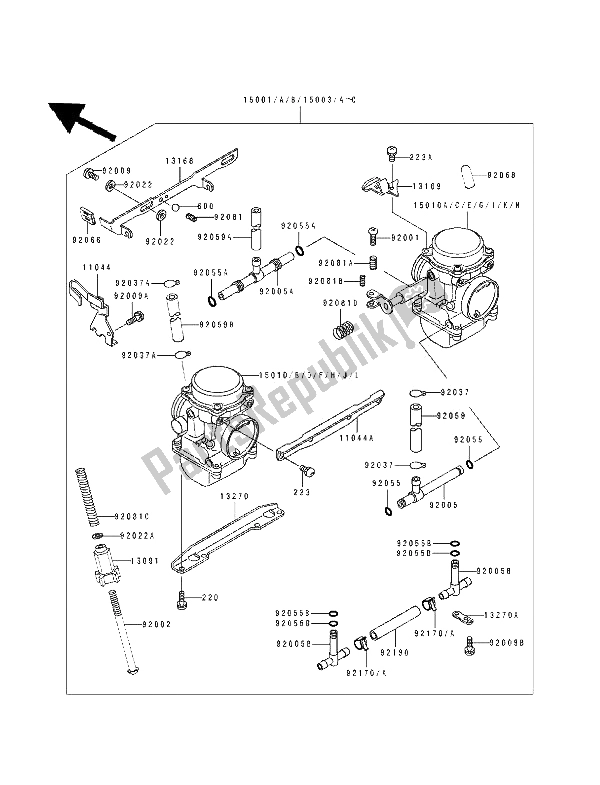 All parts for the Carburetor of the Kawasaki EN 500 1994