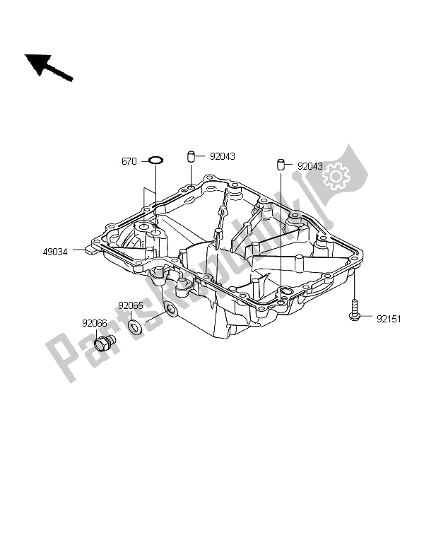 All parts for the Oil Pan of the Kawasaki Z 1000 SX ABS 2011