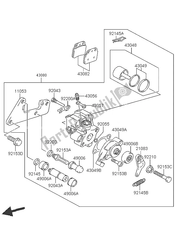 Tutte le parti per il Freno Posteriore del Kawasaki KFX 400 2005