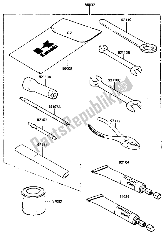 All parts for the Tool of the Kawasaki GPZ 400A 1985