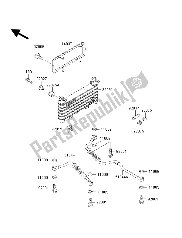 Toutes les pièces pour le Refroidisseur D'huile du Kawasaki 1000 GTR 1996