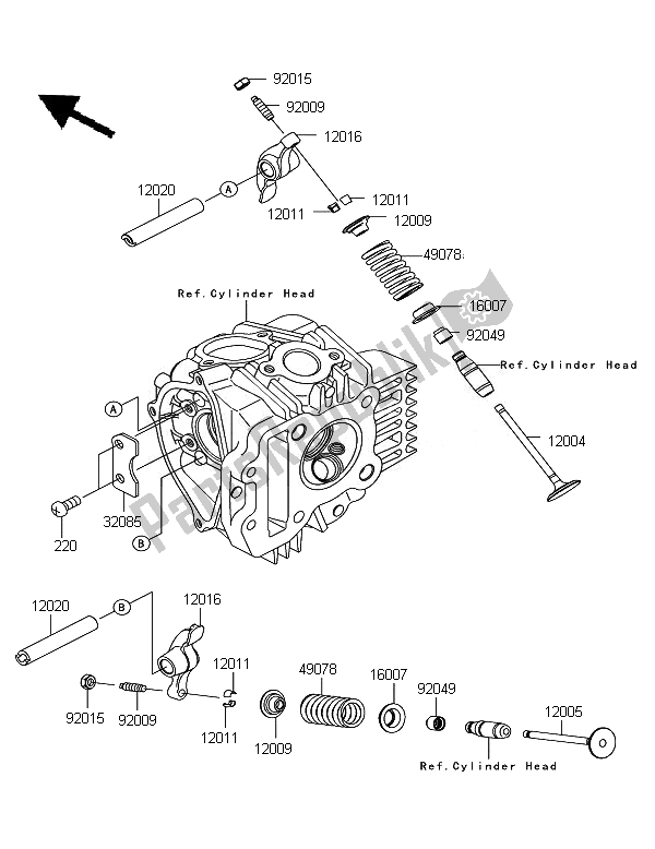 All parts for the Valve(s) of the Kawasaki KLX 110 2007