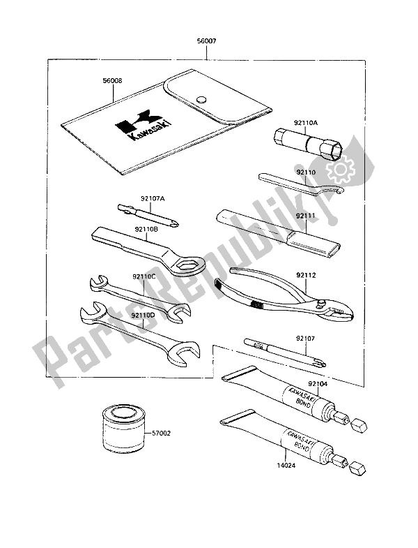 Toutes les pièces pour le Outils Propriétaires du Kawasaki LTD 450 1989