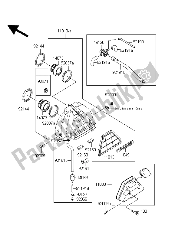 Alle onderdelen voor de Luchtfilter van de Kawasaki EN 500 1999