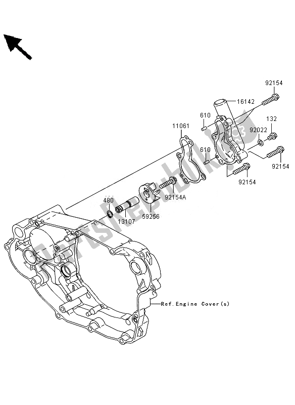 All parts for the Water Pump of the Kawasaki KLX 450R 2010