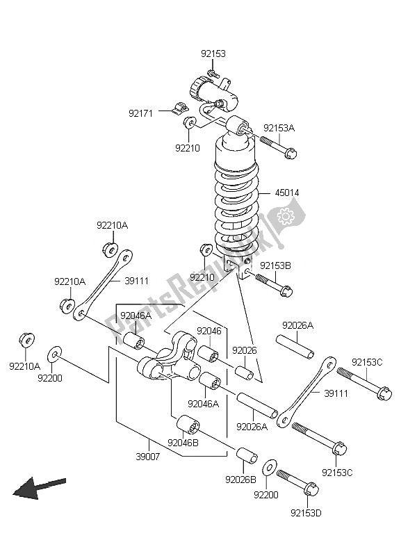 Wszystkie części do Amortyzator Kawasaki KLV 1000 2005