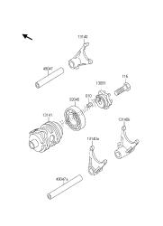 tambour de changement de vitesse et fourchette de changement de vitesse