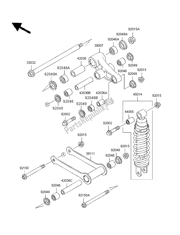 Tutte le parti per il Sospensione E Ammortizzatore del Kawasaki VN 800 1997