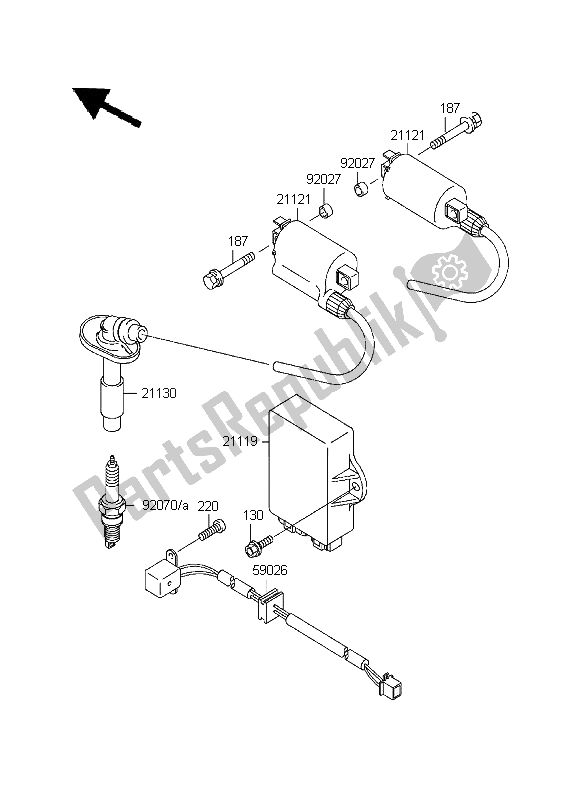 All parts for the Ignition System of the Kawasaki EL 252 1999