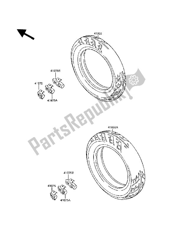 Todas las partes para Llantas de Kawasaki GPX 250R 1989