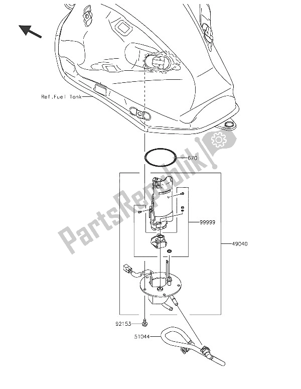 Wszystkie części do Pompa Paliwowa Kawasaki Z 800 ABS 2016