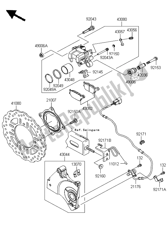 Todas las partes para Freno Trasero de Kawasaki Z 750 ABS 2008