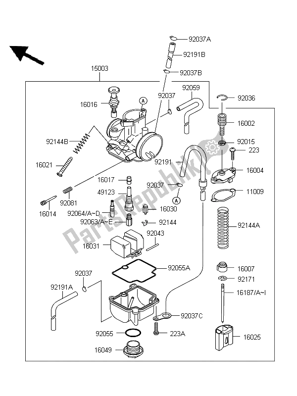 All parts for the Carburetor of the Kawasaki KX 85 SW LW 2011