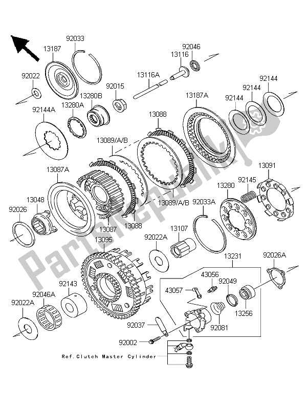 All parts for the Clutch of the Kawasaki VN 1600 Classic 2004