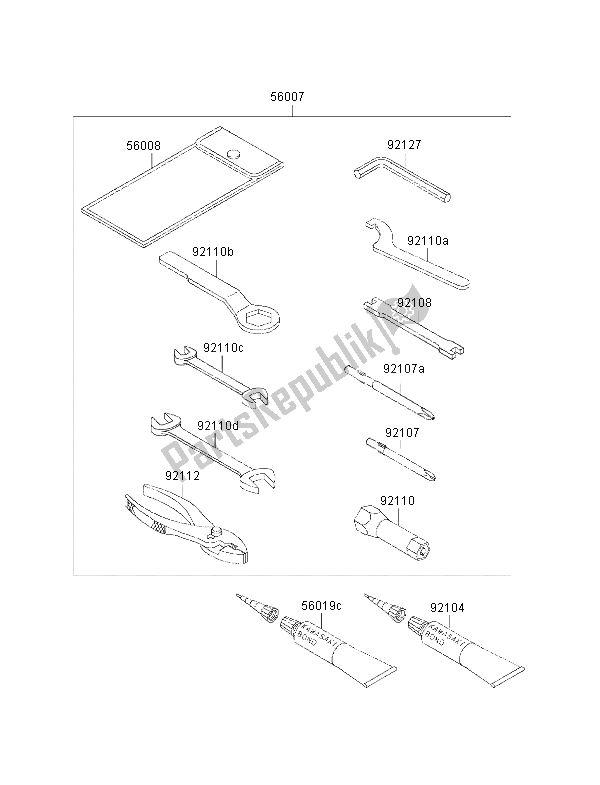 Tutte le parti per il Strumenti Proprietari del Kawasaki KMX 125 2001