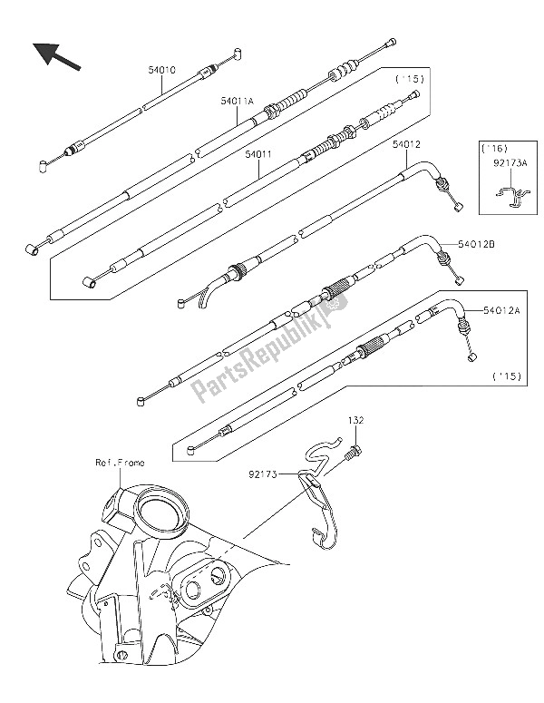 Tutte le parti per il Cavi del Kawasaki Ninja 250 SL 2016