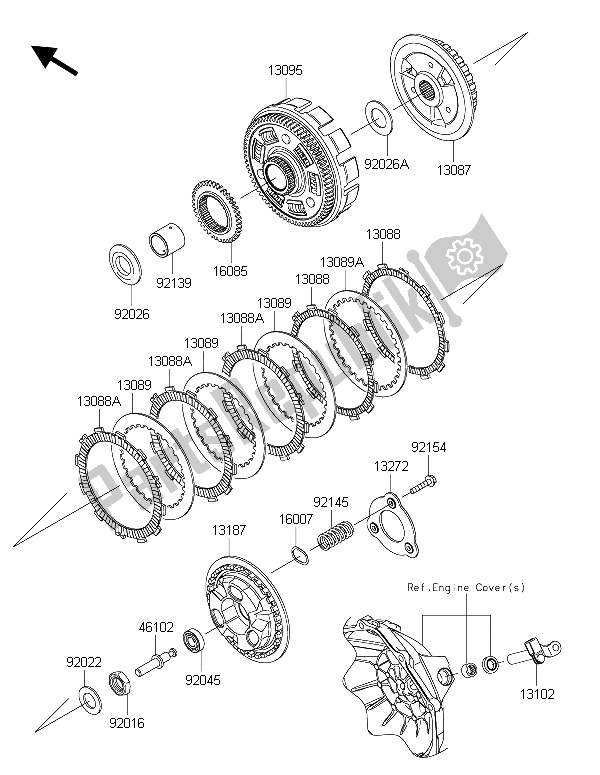 Toutes les pièces pour le Embrayage du Kawasaki Ninja 300 ABS 2015