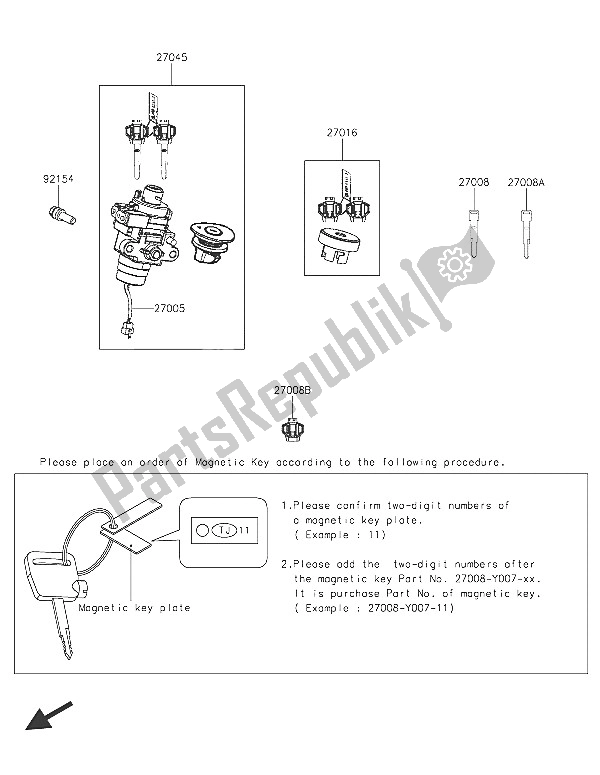 All parts for the Ignition Switch of the Kawasaki J 125 ABS 2016