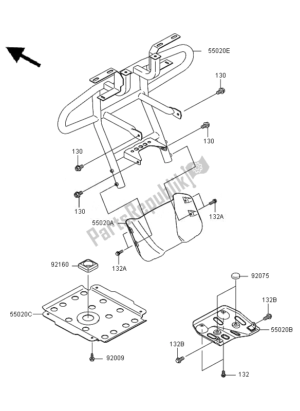 All parts for the Guard of the Kawasaki KVF 360 2007