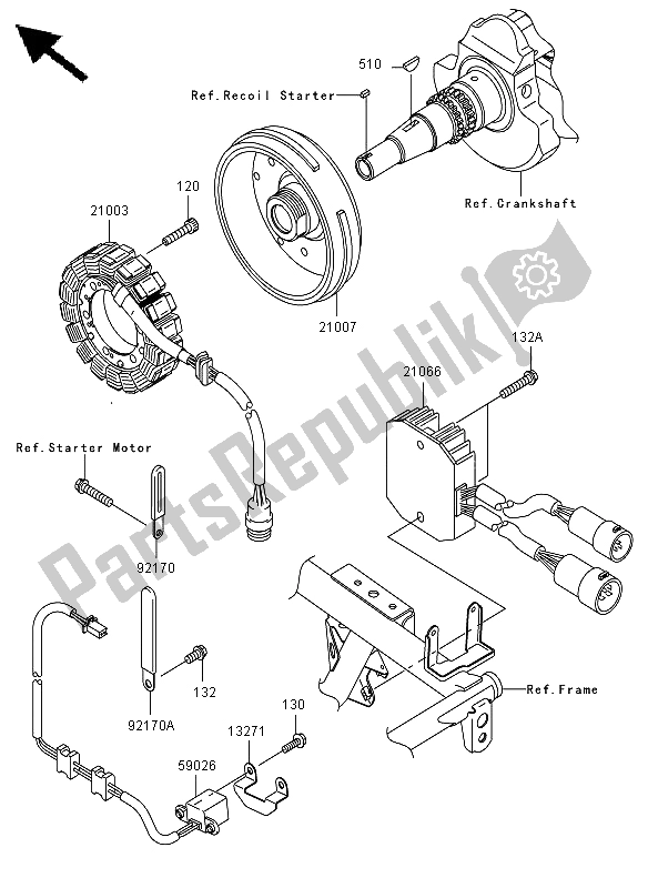 Tutte le parti per il Generatore del Kawasaki KVF 650 4X4 2011