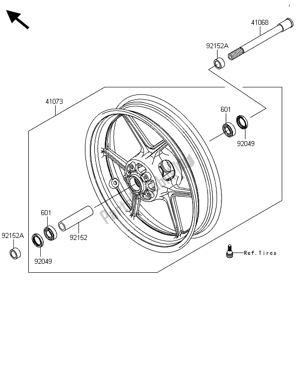 Todas las partes para Buje Delantero de Kawasaki Z 800 CDS 2013