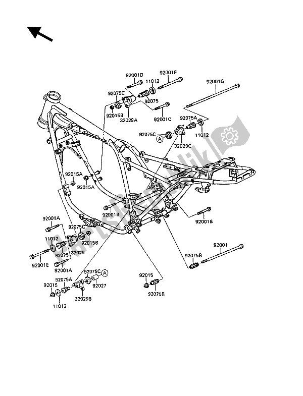 Todas las partes para Accesorios De Marco de Kawasaki GT 550 1986