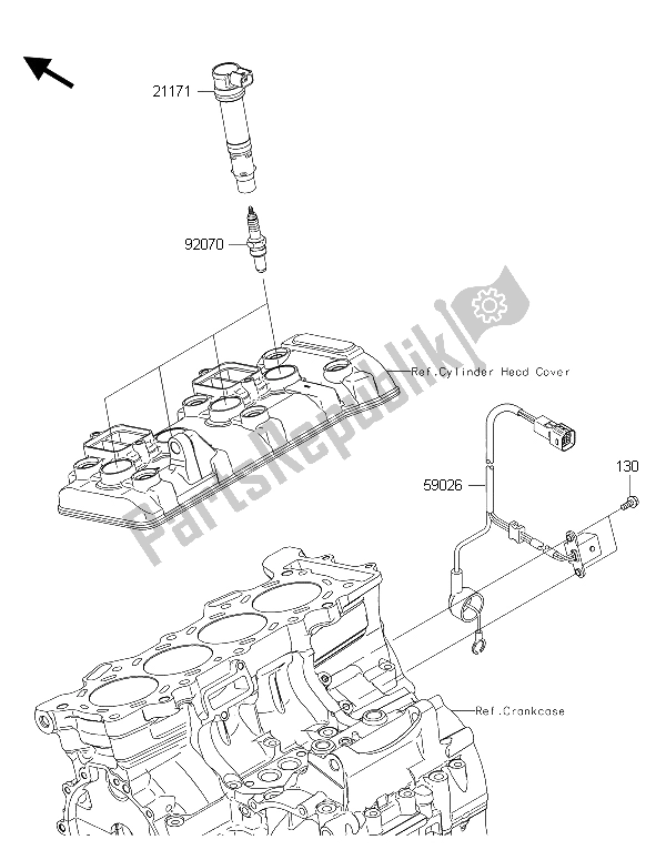 All parts for the Ignition System of the Kawasaki Ninja ZX 6R ABS 600 2015