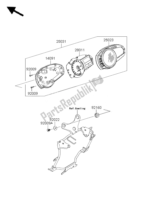 All parts for the Meter of the Kawasaki Z 1000 ABS 2007