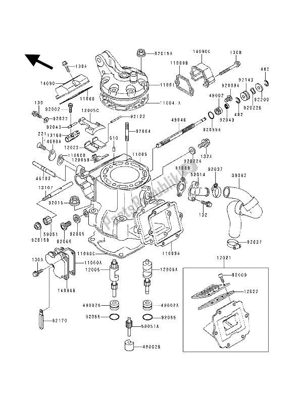 Todas las partes para Culata Y Cilindro de Kawasaki KX 250 1994