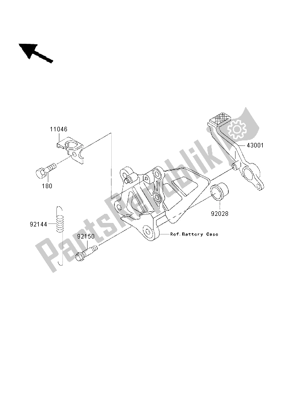 Tutte le parti per il Pedale Del Freno del Kawasaki Ninja ZX 6R 600 1996