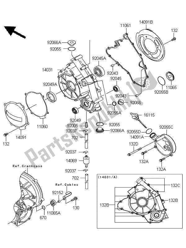 Tutte le parti per il Coperture Del Motore del Kawasaki KFX 700 2008