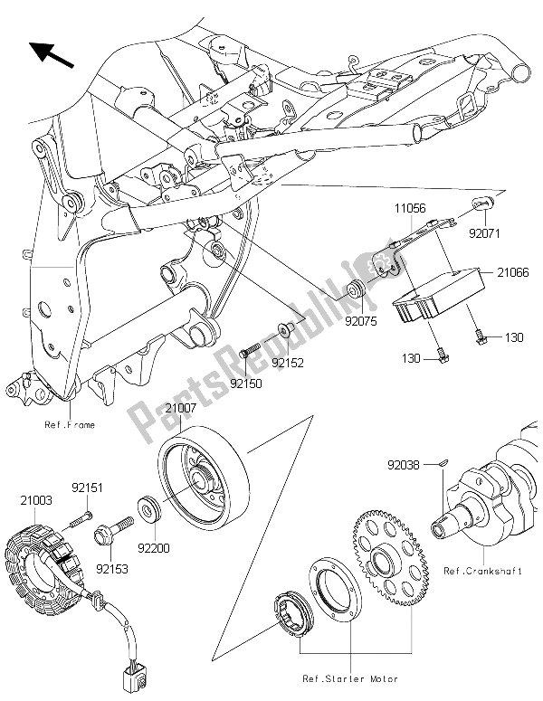 All parts for the Generator of the Kawasaki Z 800 ABS 2015