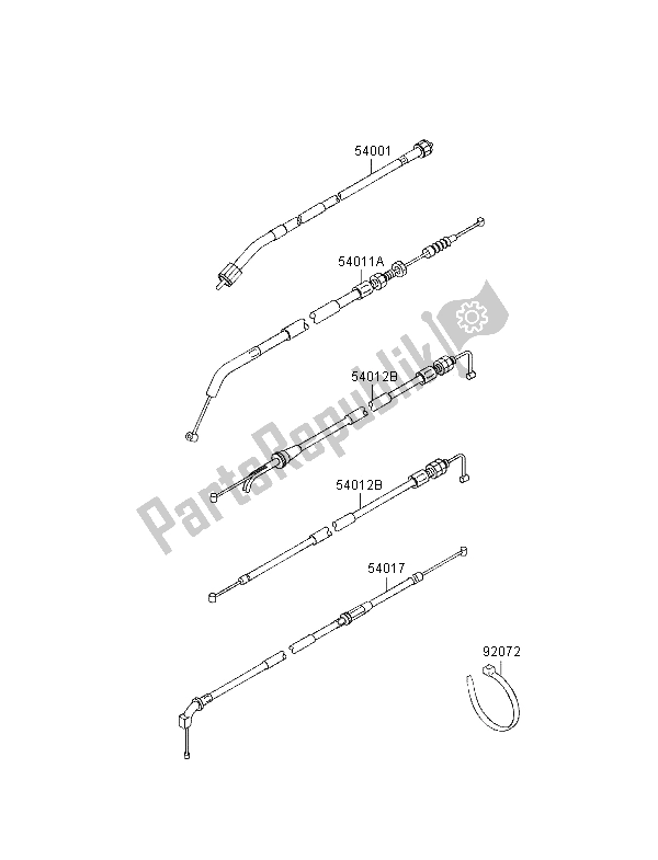 All parts for the Cables of the Kawasaki GPZ 500S UK 1998