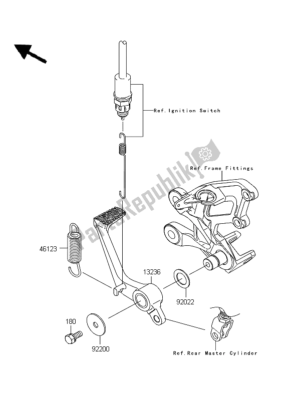 Todas las partes para Pedal De Freno de Kawasaki ZZR 1400 ABS 2011