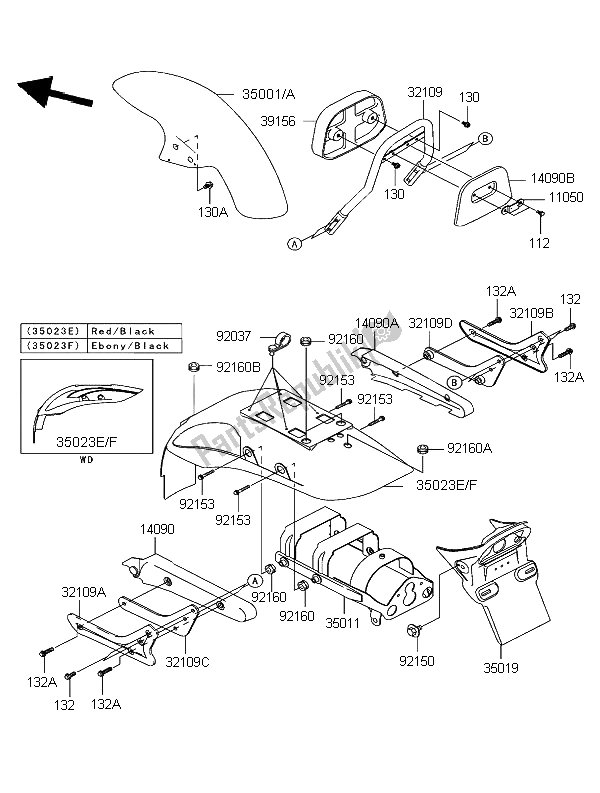 Todas las partes para Defensas de Kawasaki Eliminator 125 2003