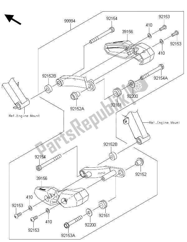 All parts for the Accessory (shroud Slider) of the Kawasaki Z 1000 ABS 2015