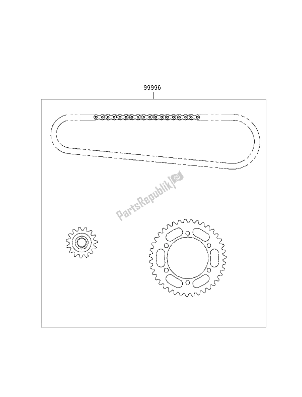 Tutte le parti per il Kit Catena del Kawasaki ER 500 1999