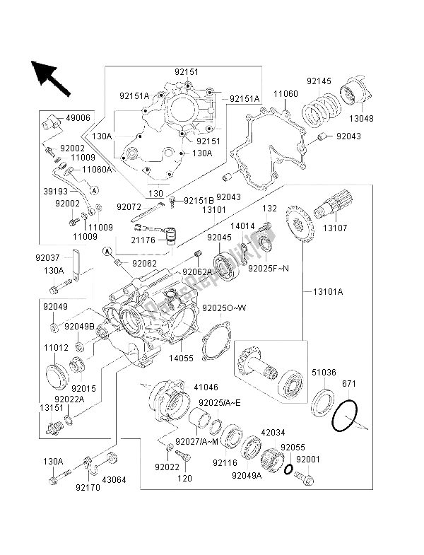 Wszystkie części do Przednia Przek? Adnia Sto? Kowa Kawasaki VN 1500 Drifter 2002