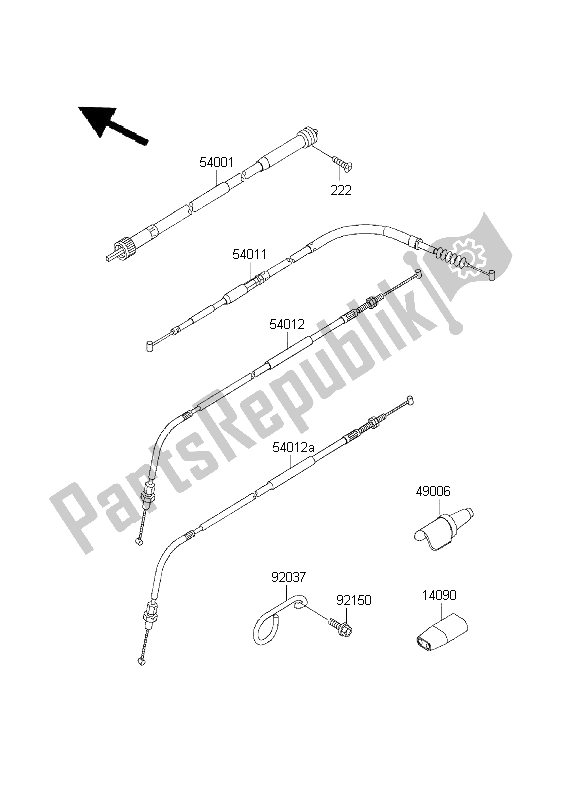 All parts for the Cables of the Kawasaki KLX 300R 2001