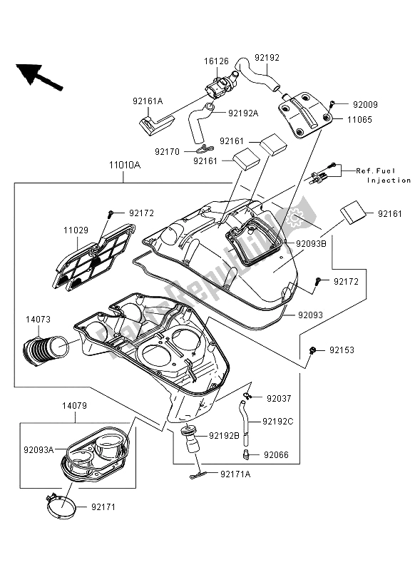 All parts for the Air Cleaner of the Kawasaki ER 6N 650 2008