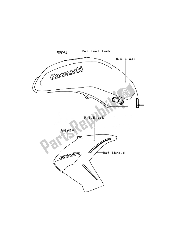 All parts for the Decals (m. S. Black) of the Kawasaki ER 6N 650 2011