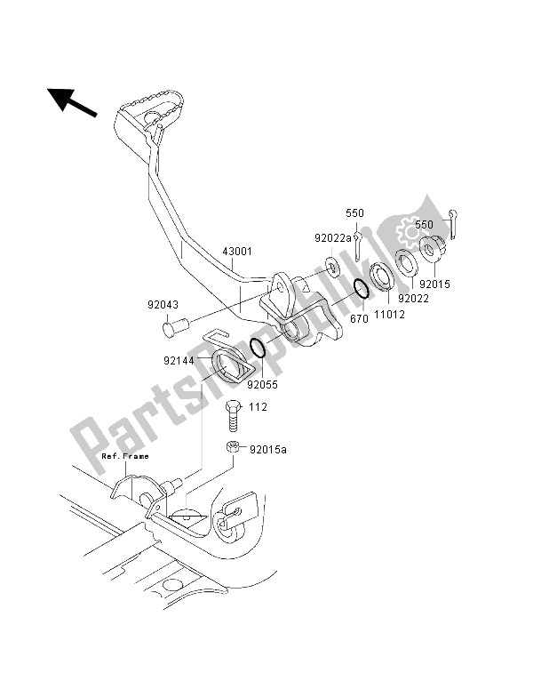 Tutte le parti per il Pedale Del Freno del Kawasaki KVF 400 4X4 2002