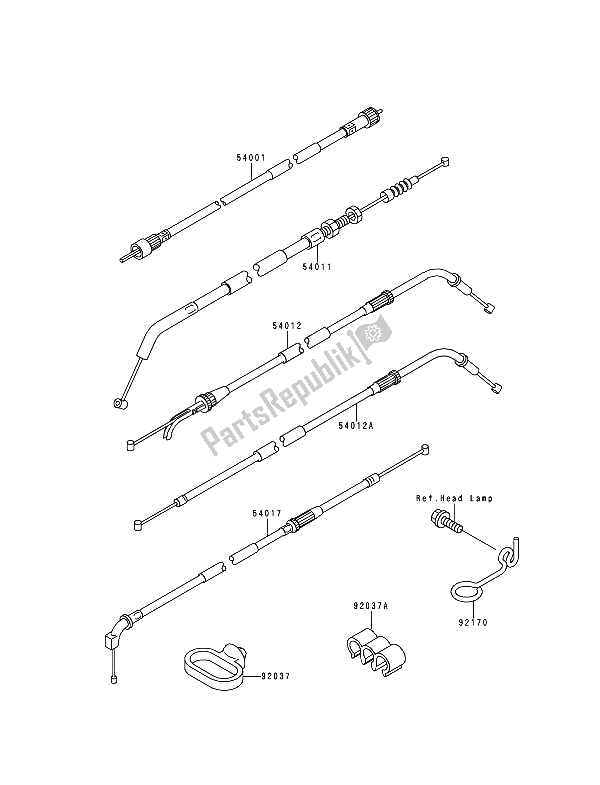 All parts for the Cable of the Kawasaki Zephyr 750 1992