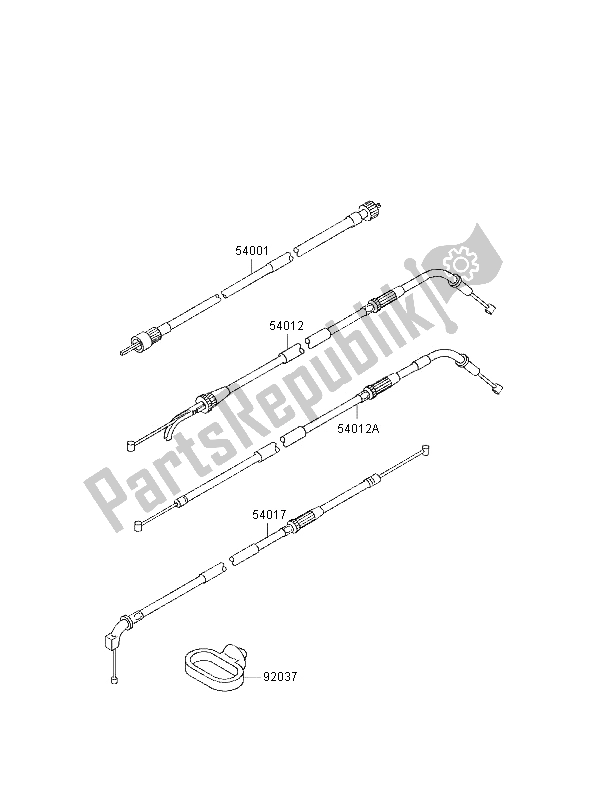 All parts for the Cables of the Kawasaki Zephyr 1100 1996