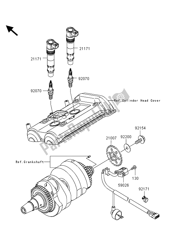 All parts for the Ignition System of the Kawasaki ER 6F ABS 650 2013