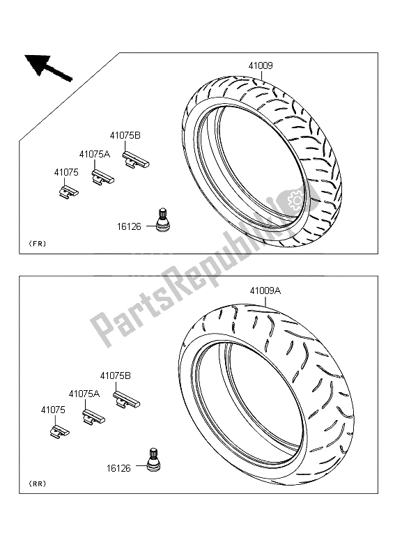 Todas las partes para Llantas de Kawasaki Z 750R ABS 2012