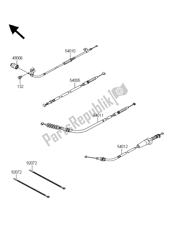 Todas las partes para Cables de Kawasaki KFX 450R 2008