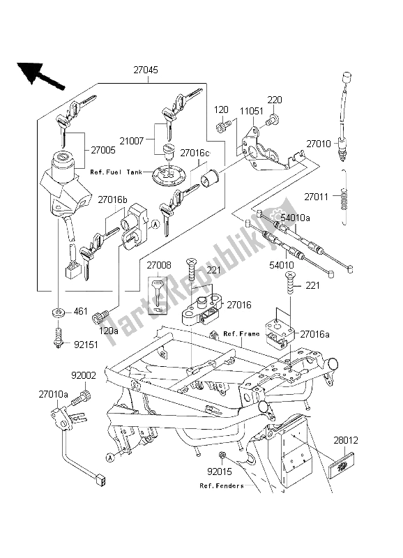 Tutte le parti per il Interruttore Di Accensione del Kawasaki ZR 7S 750 2001